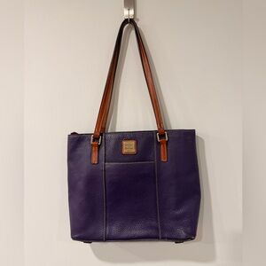 Dooney & Bourke Pebble Grain Leather Small Lexington Tote Midnight Blue